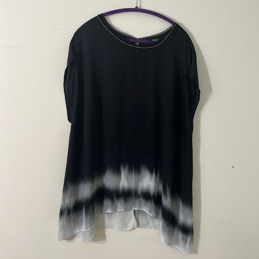 Plus Size Sheer Black and White Top